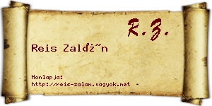 Reis Zalán névjegykártya